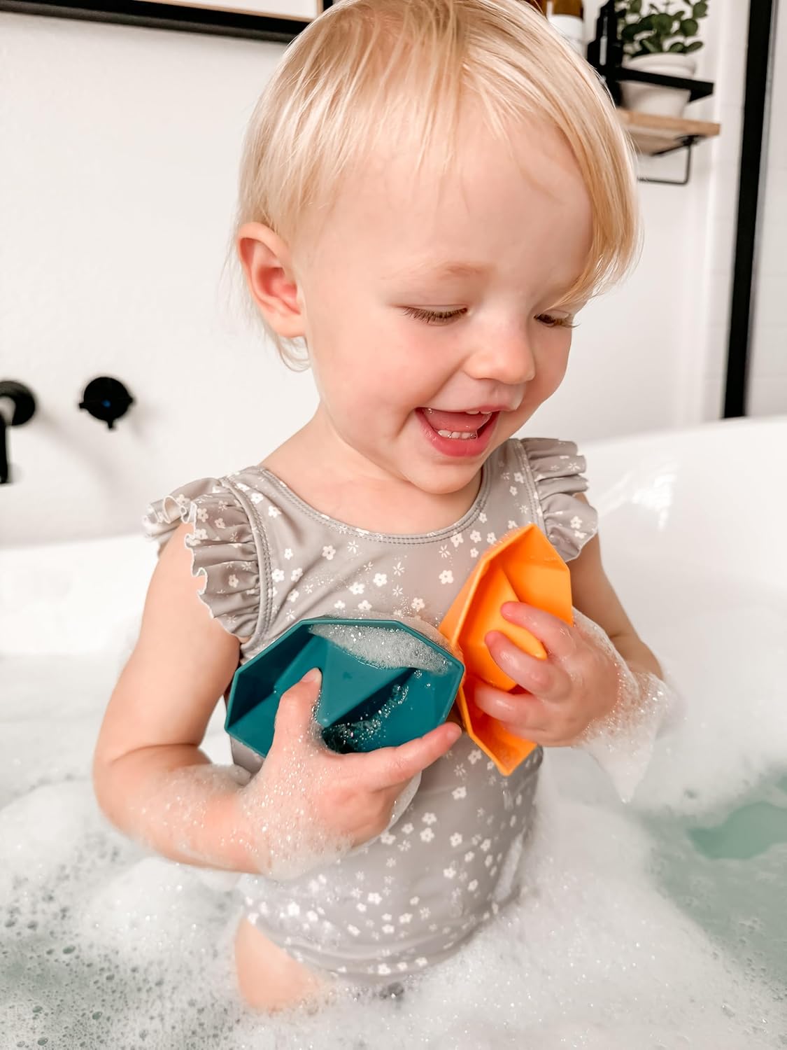 Summer Boat Shape Silicone Bath Toys | 4 PCS