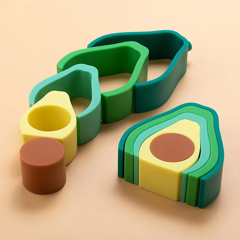 Silicone Fruits Stacking Toy Blocks