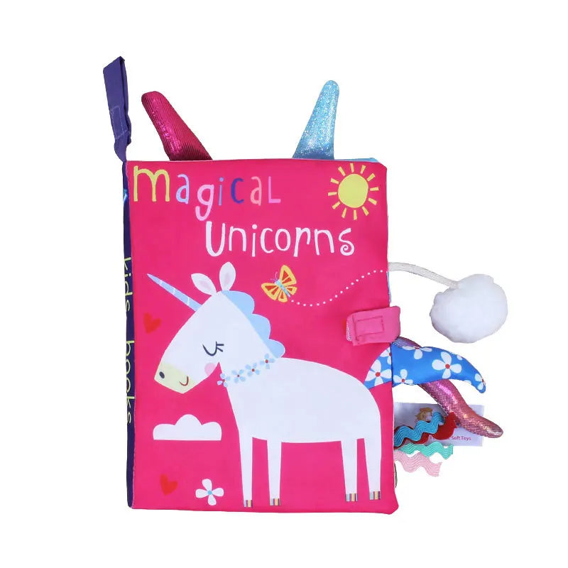 Interactive Cloth Book with  Sound Paper, Puzzle and Rattle