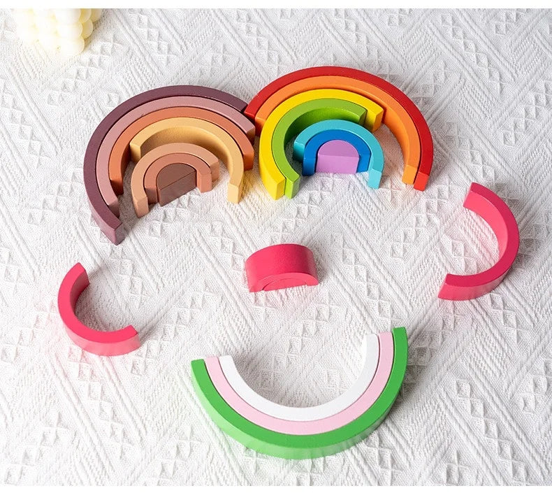 New Montessori Rainbow Arch Building Blocks