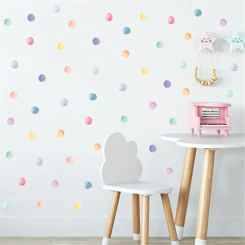 Multi-Color Polka Dot Nursery Wall Decals