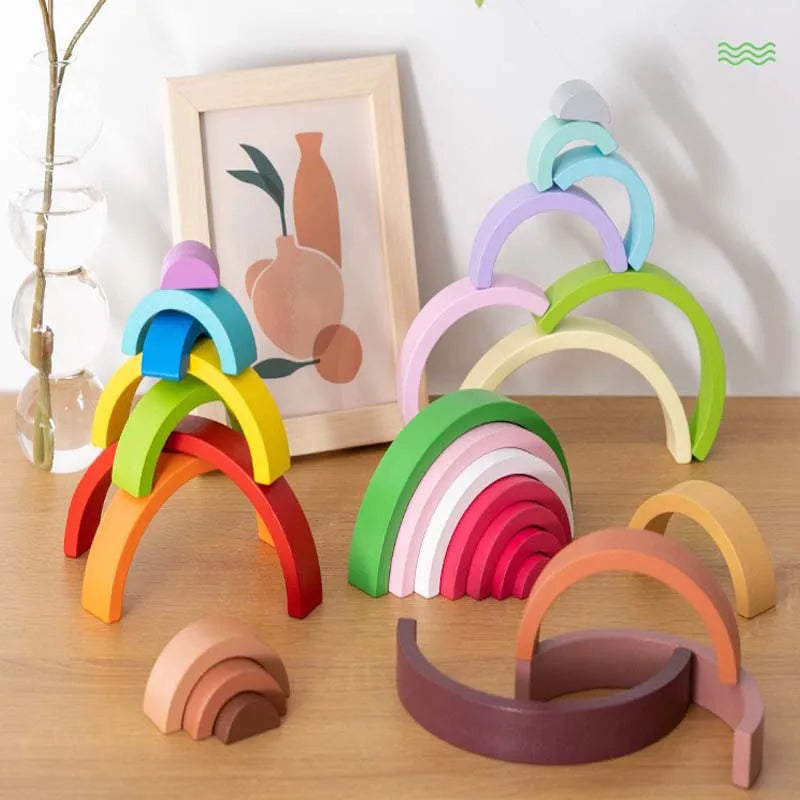 New Montessori Rainbow Arch Building Blocks