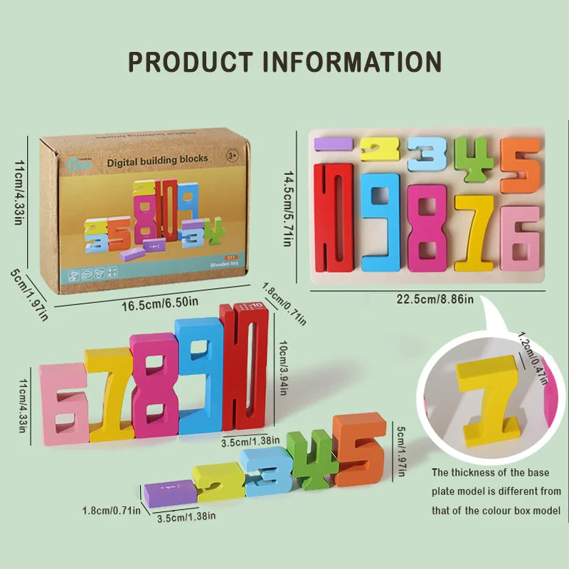 New Montessori Wooden Number Building Block