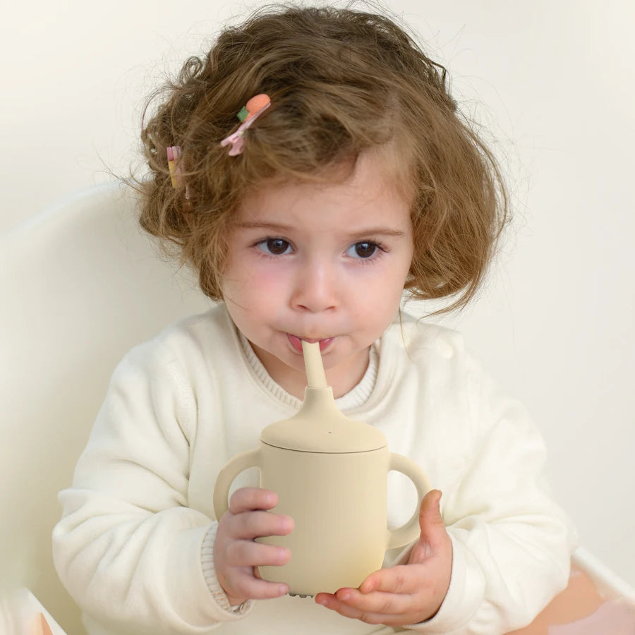 Silicone Straw Cup with Two Lids