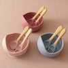 Feeding Bowl Set with Suction and Wooden Utensils | 3PCS