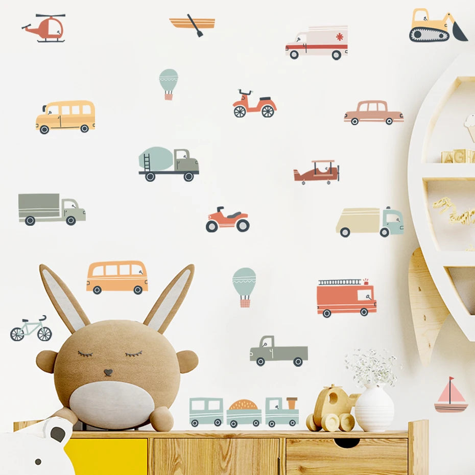 Cartoon Cars Nursery Wall Decals