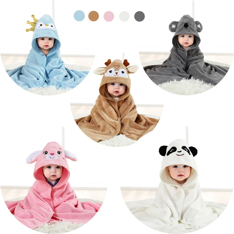 Hooded Baby Bath Towel | Cartoon Animals