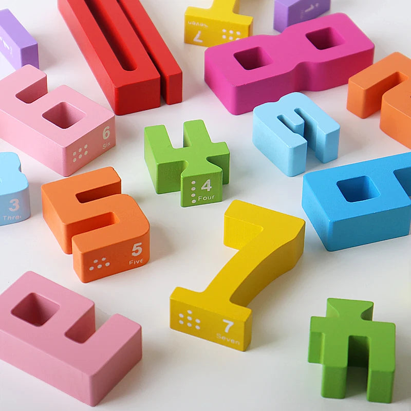 New Montessori Wooden Number Building Block