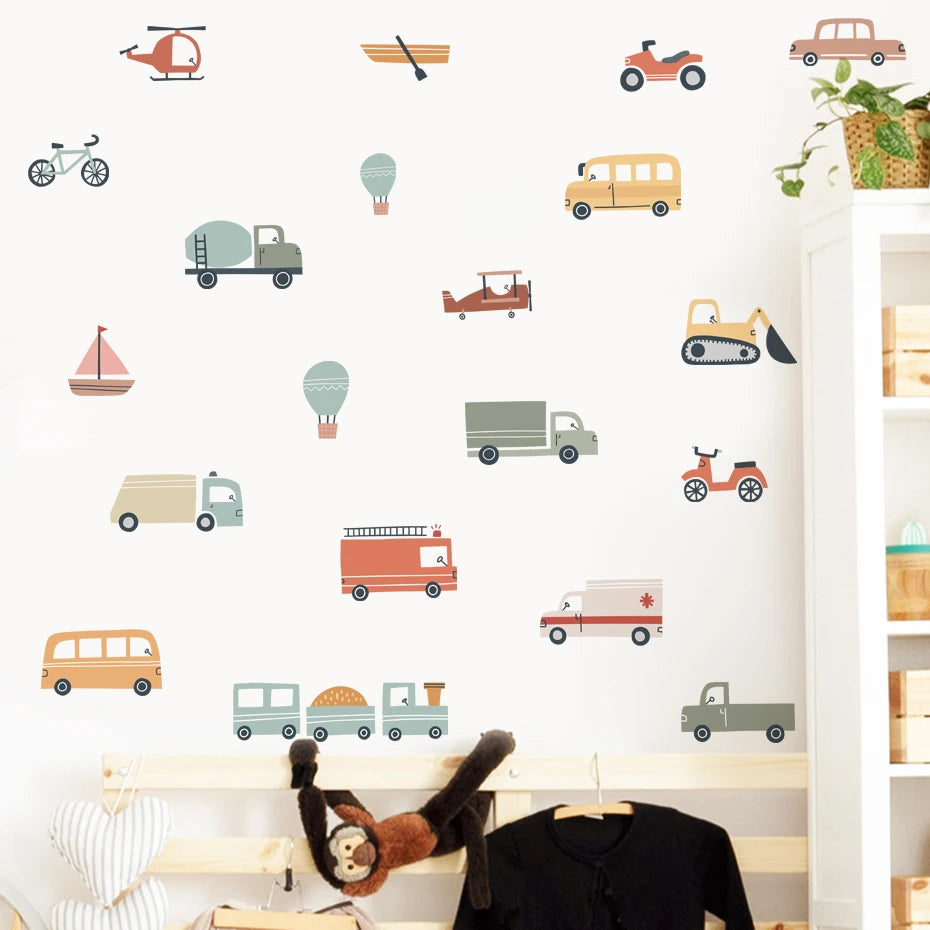 Cartoon Cars Nursery Wall Decals