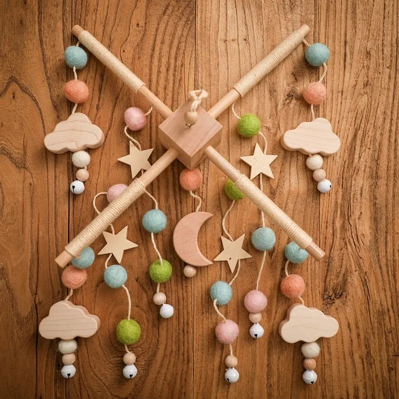 Baby Mobile Handmade With Rattles And Bells