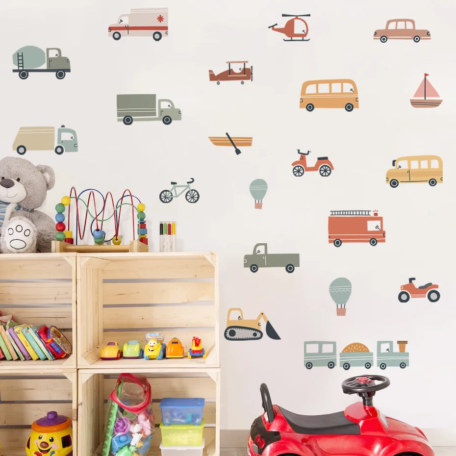 Cartoon Cars Nursery Wall Decals