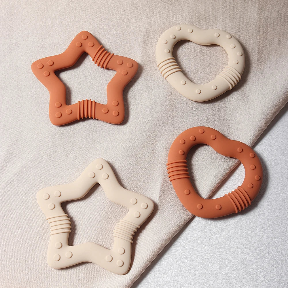 Star or Heart Silicone Teether | 1 Pcs