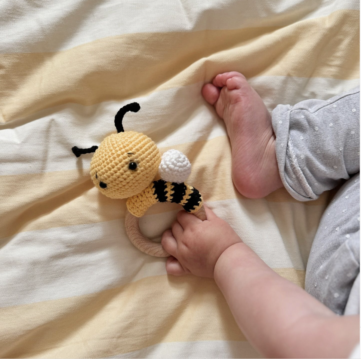 Seraphina Baby Bee - Handmade Bee Rattle Toy