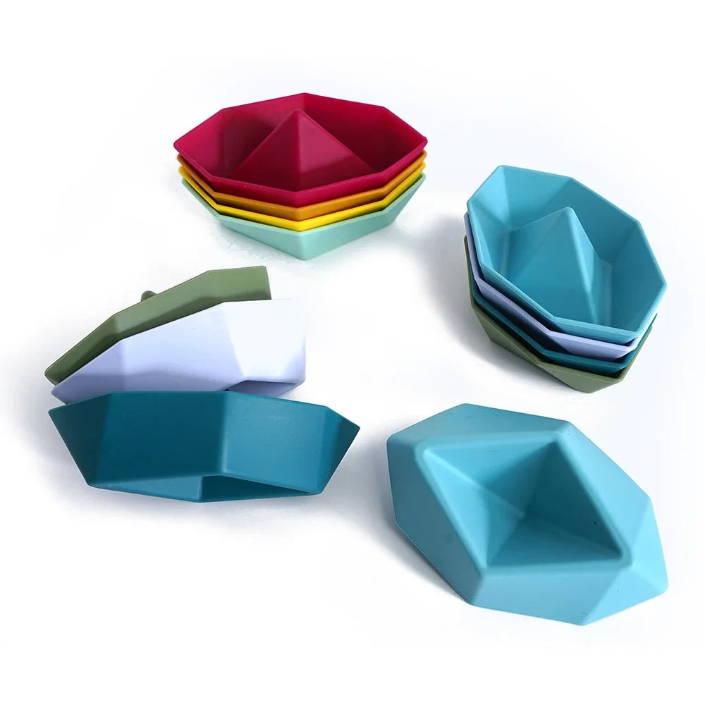 Summer Boat Shape Silicone Bath Toys | 4 PCS