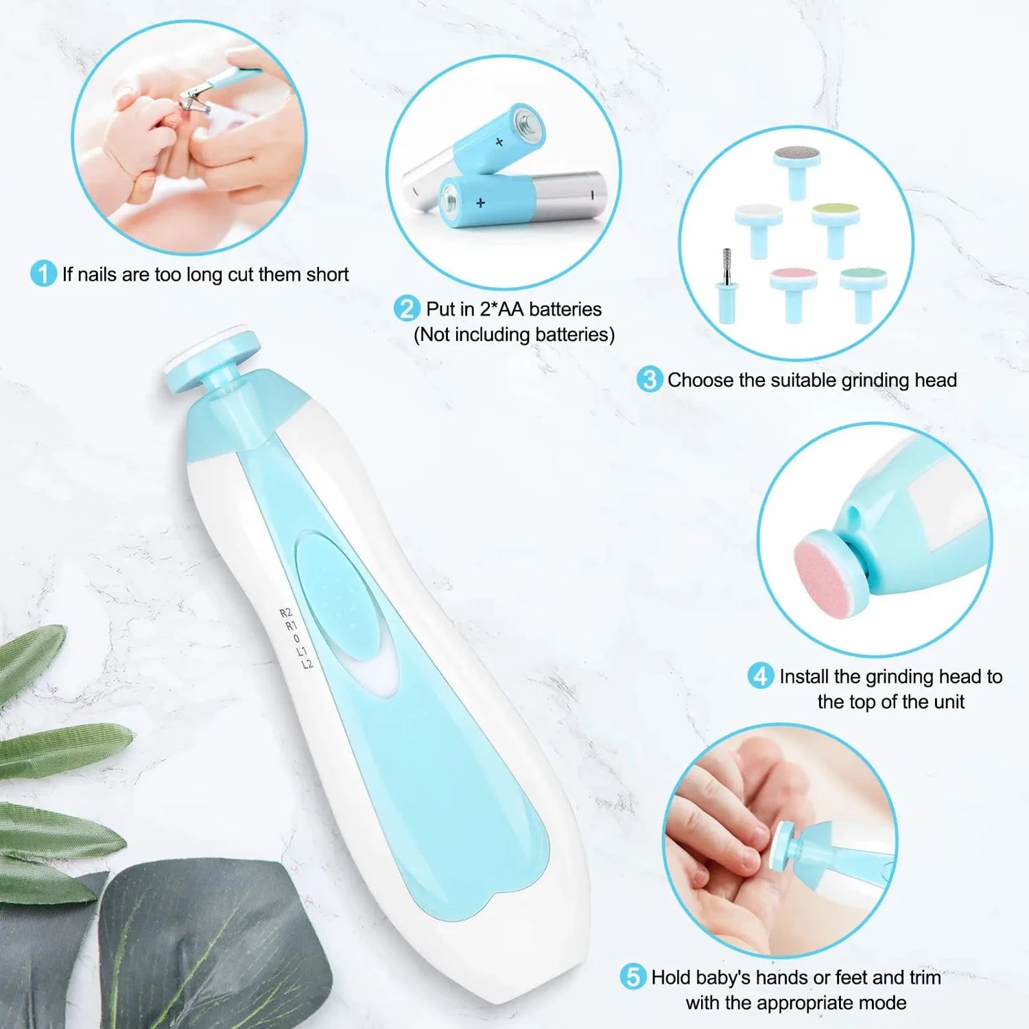 6-in-1 Electric Baby Nail Trimmer Manicure